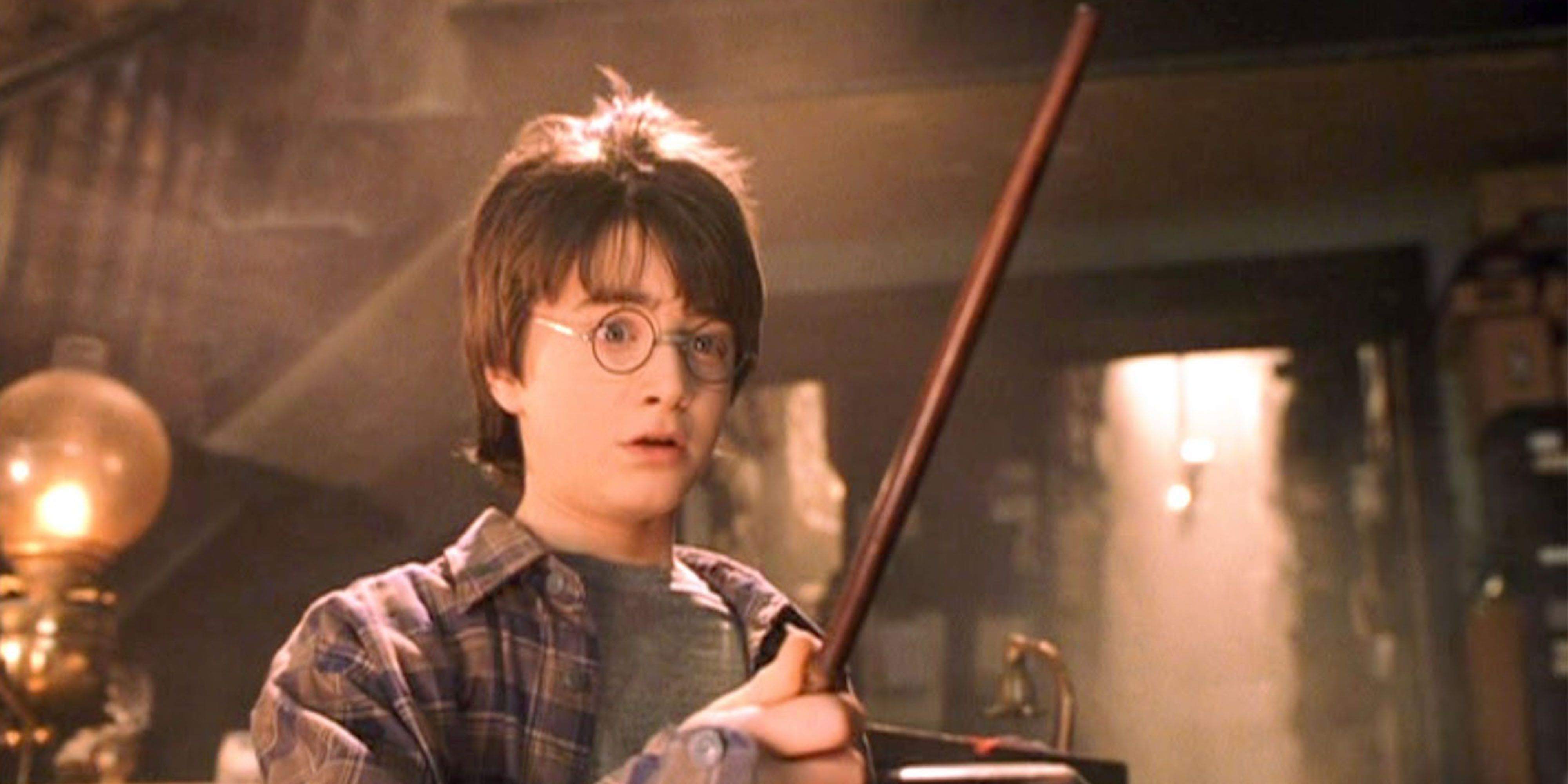 Harry finding his wand in Olivander's shop in The Sorcerer's Stone.