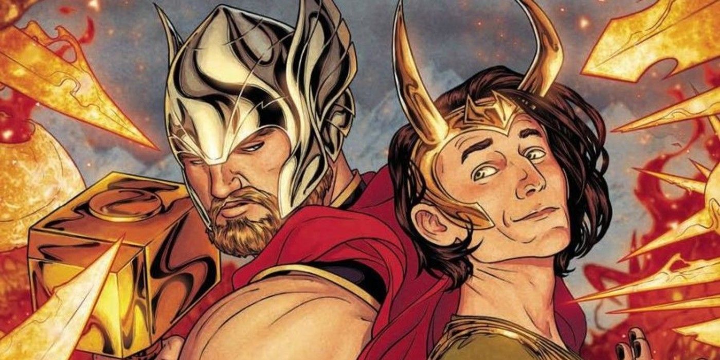Thor e Loki de costas na Marvel Comics.