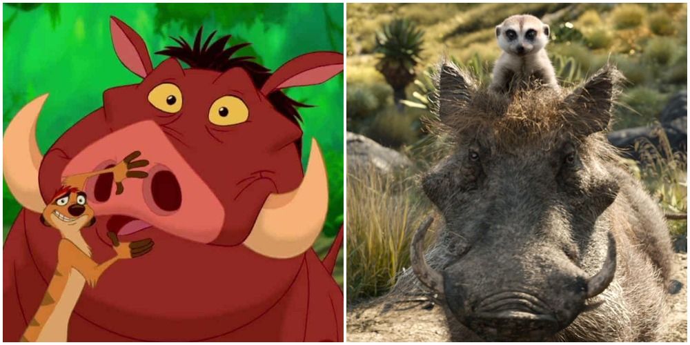 Timon and Pumbaa Animated vs live action