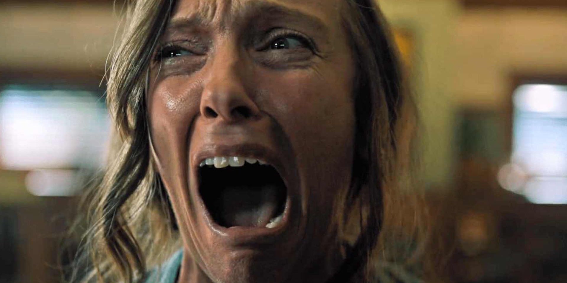 Toni Collette as Annie Graham screaming in Hereditary