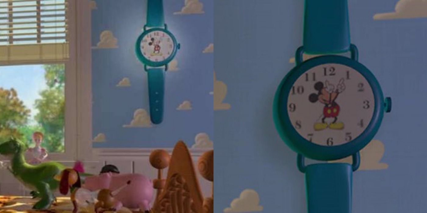 Toy Story - Relógio do Mickey Mouse na parede