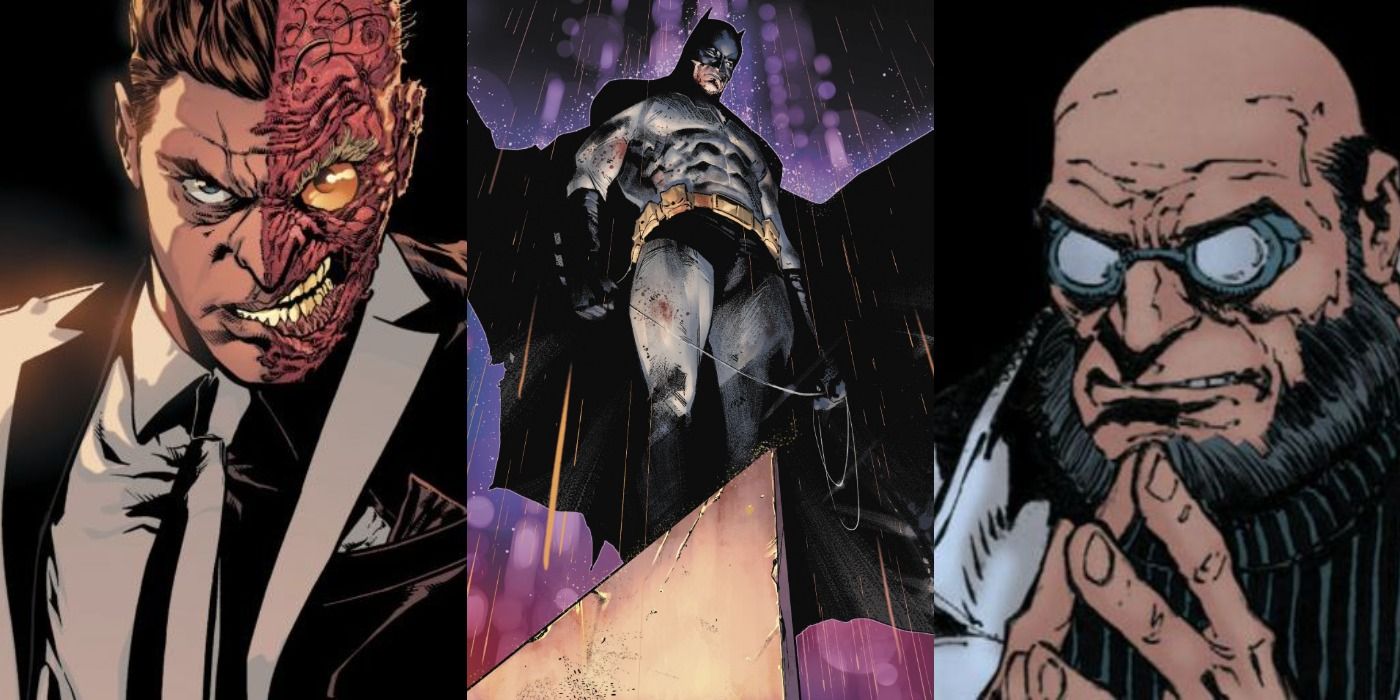 Two-Face in Detective Comics, Batman art by Jorge Jimenez and Hugo Strange in Tom King's Rebirth run of Batman