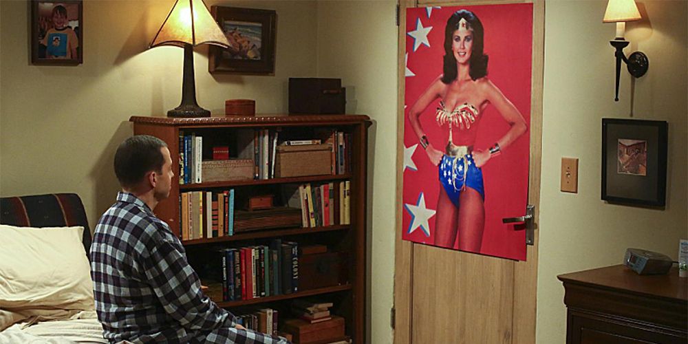 Alan looks at his Wonder Woman poster