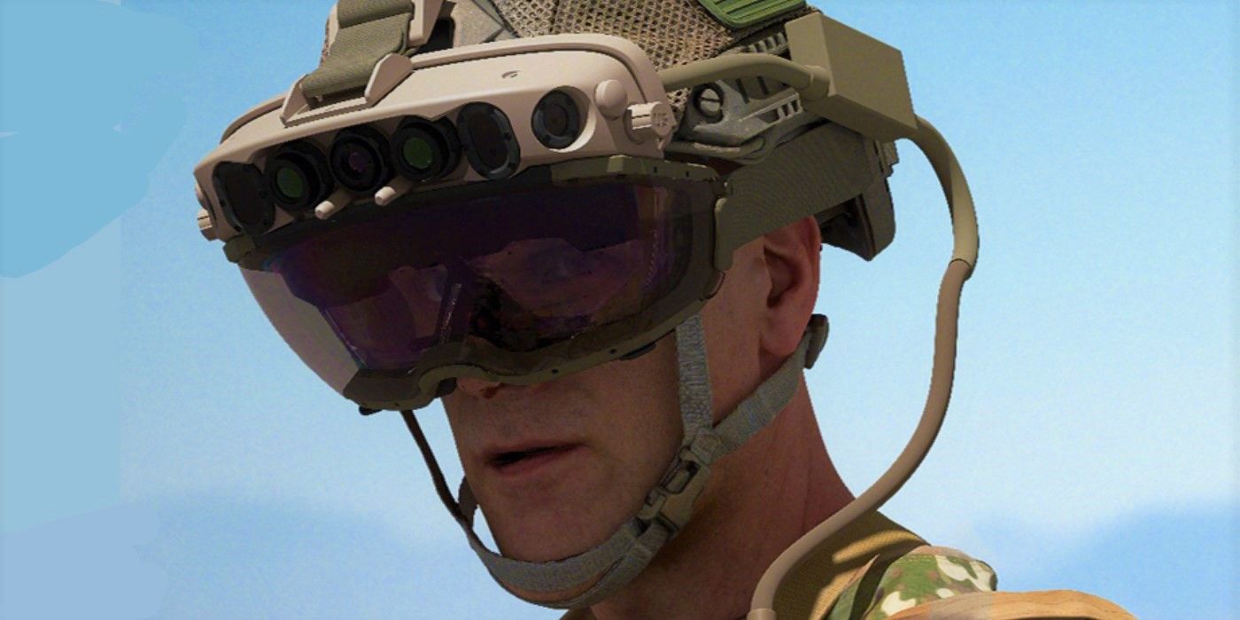 US Army soldier wearing Microsoft HoloLens based IVAS goggles