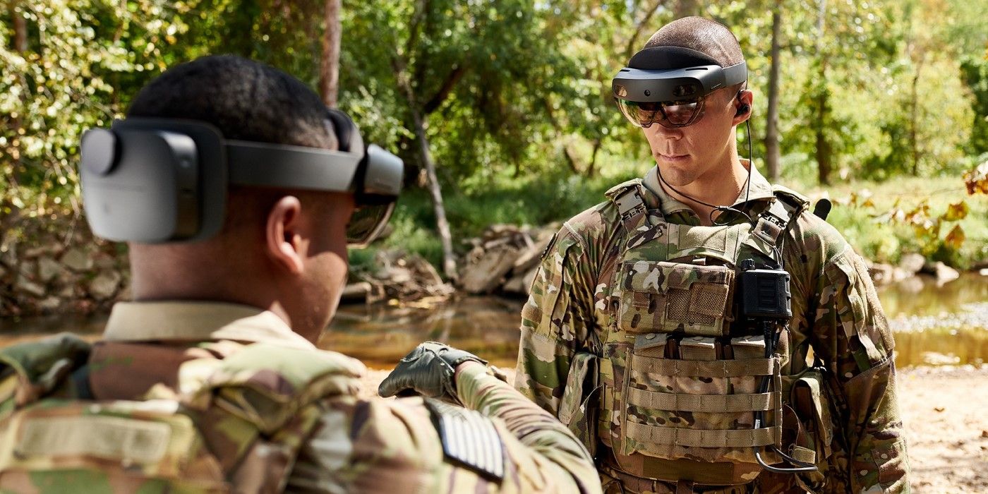 US Army soldiers testing Microsofts HoloLens based IVAS goggles prototype
