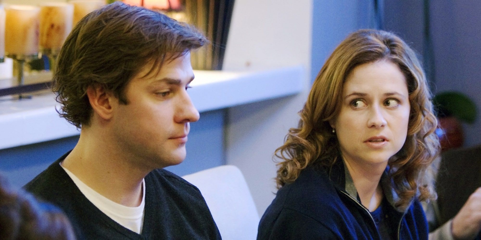 Jim and Pam looking upset in &quot;The Dinner Party&quot; episode of The Office