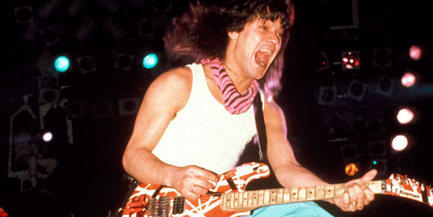 Van Halen on stage with guitar