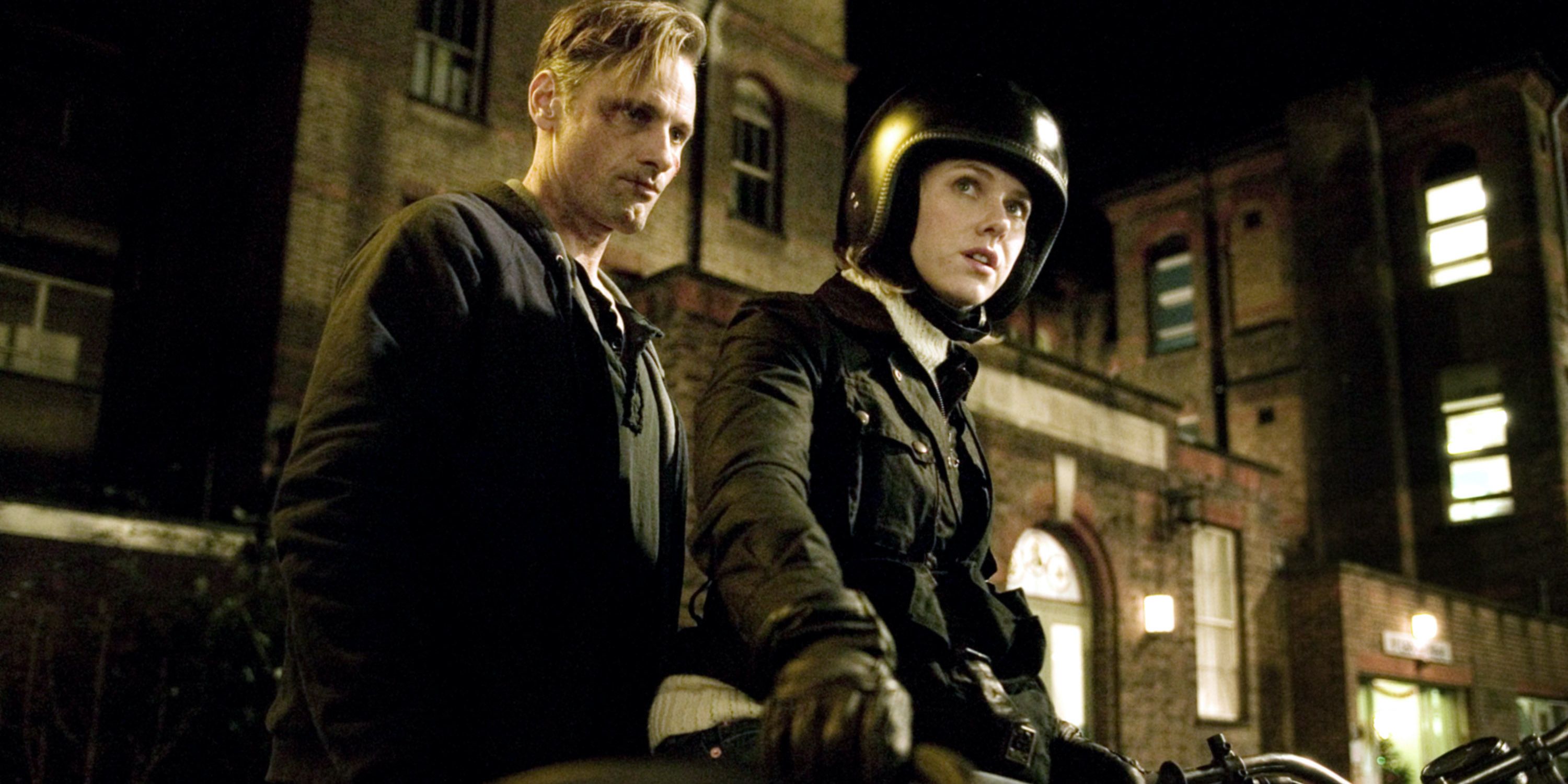 Anna and Nikolai ride a motorcycle