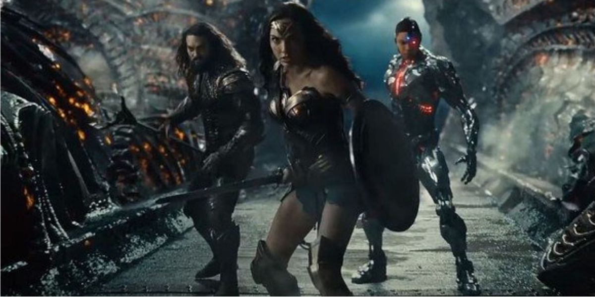 Aquaman, Wonder Woman and Cyborg ready for battle against Steppenwolf