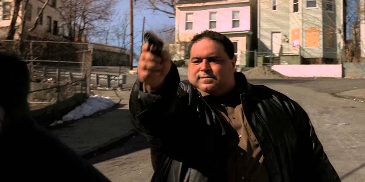 Vito whacks Jackie Aprille Jr for robbing a card game in The Sopranos.
