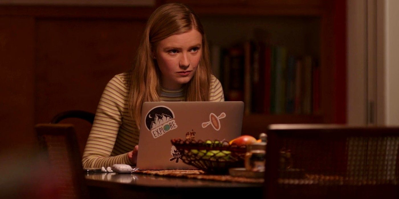 Vivian sitting on a laptop in Moxie