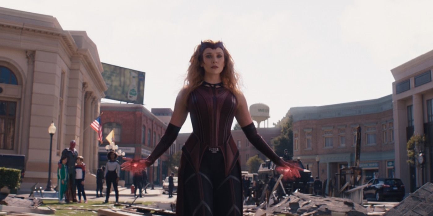 Scarlet Witch uses her powers in WandaVision.