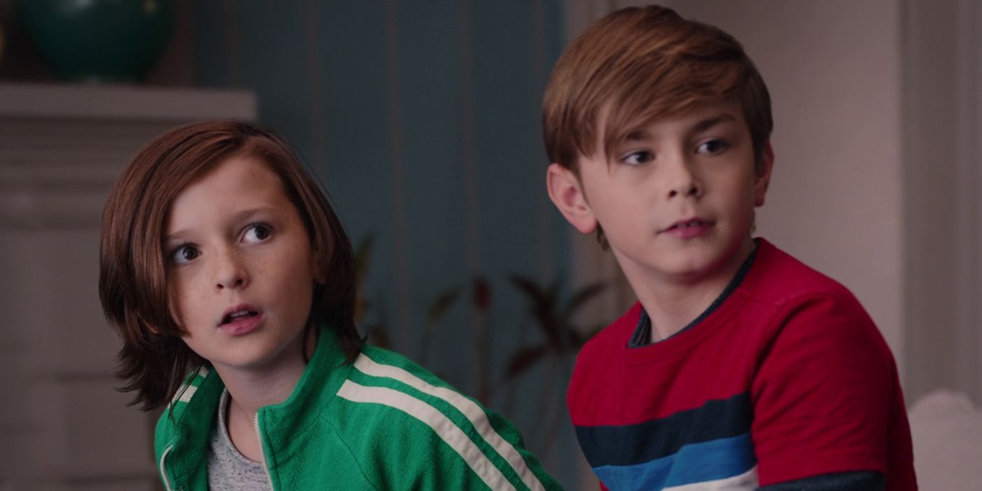 Wanda's two children, Billy and Tommy, in the Modern Family parody