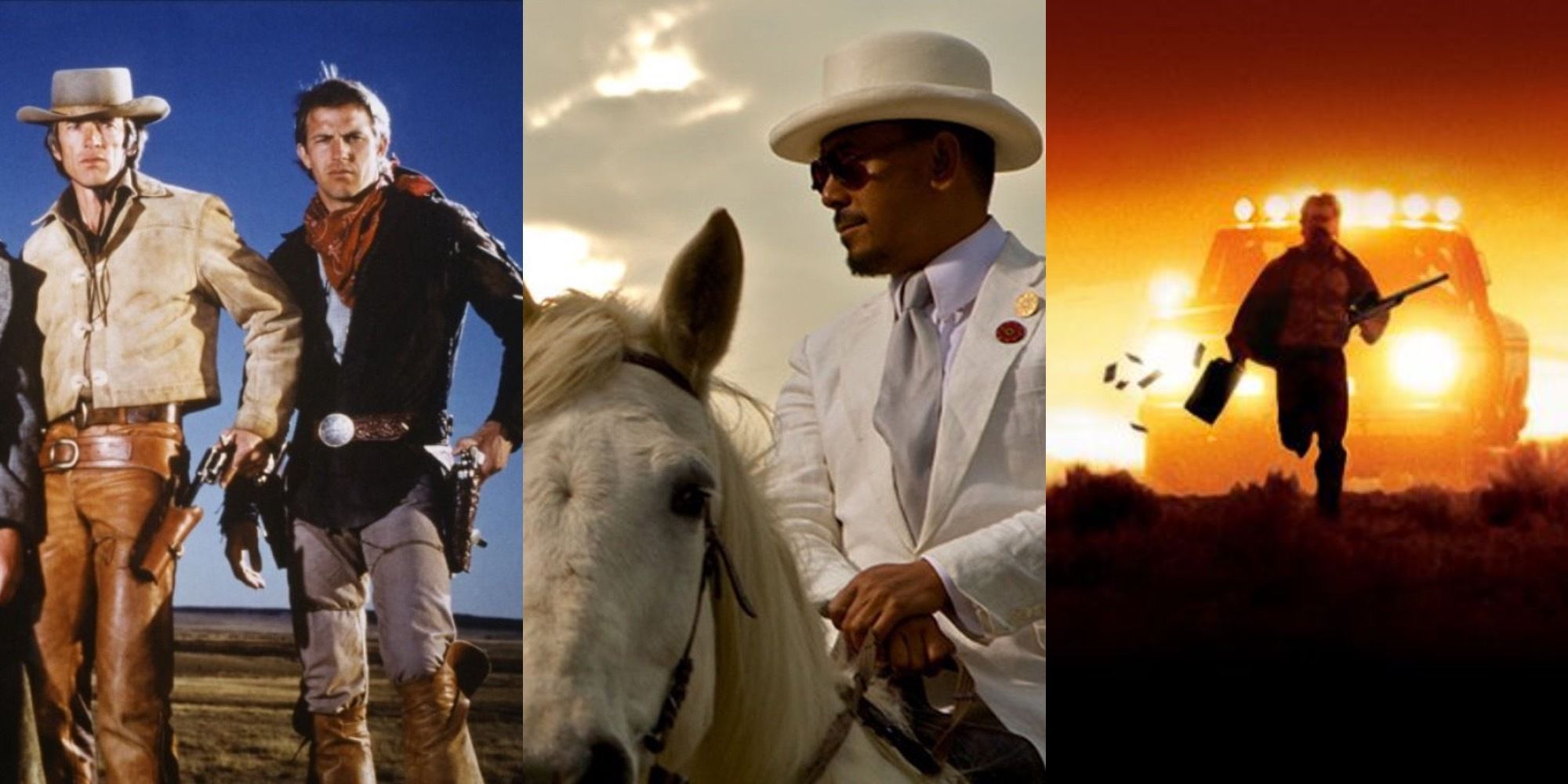 Collage of three Western movies streaming on Netflix