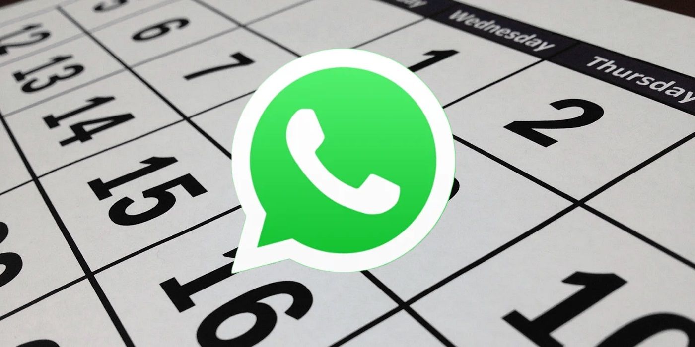 WhatsApp logo with a calendar in the background