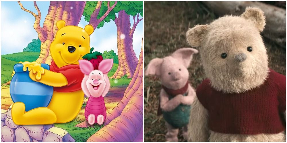 Winnie the Pooh and Piglet Animated vs Live-action