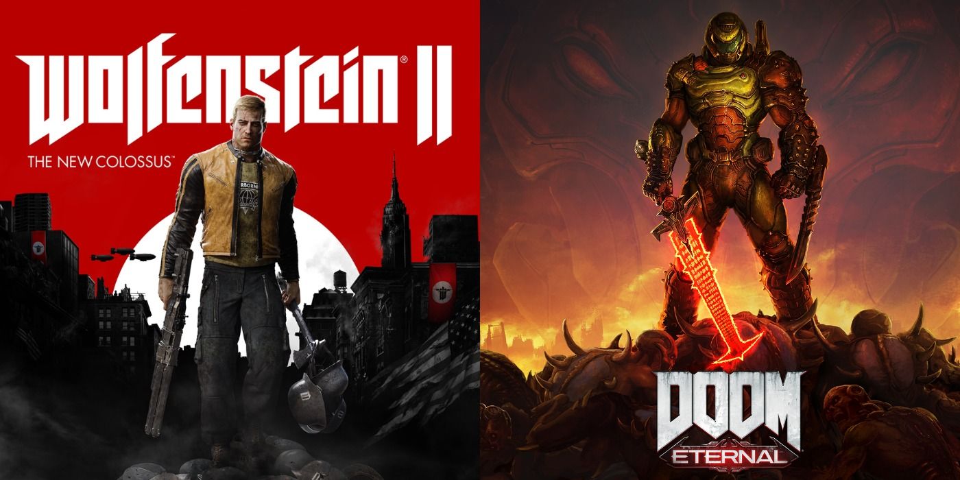 Cover art for Wolfenstein II: The New Colossus and Doom Eternal