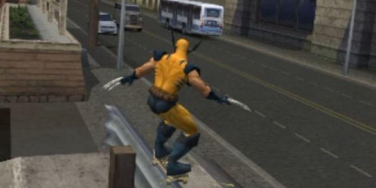 Wolverine skateboarding in Tony Hawk's Pro Skater 3