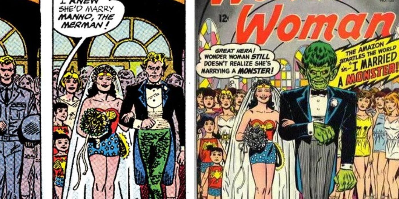 Wonder-Woman marrying Mister Monster in Wonder Woman #155.
