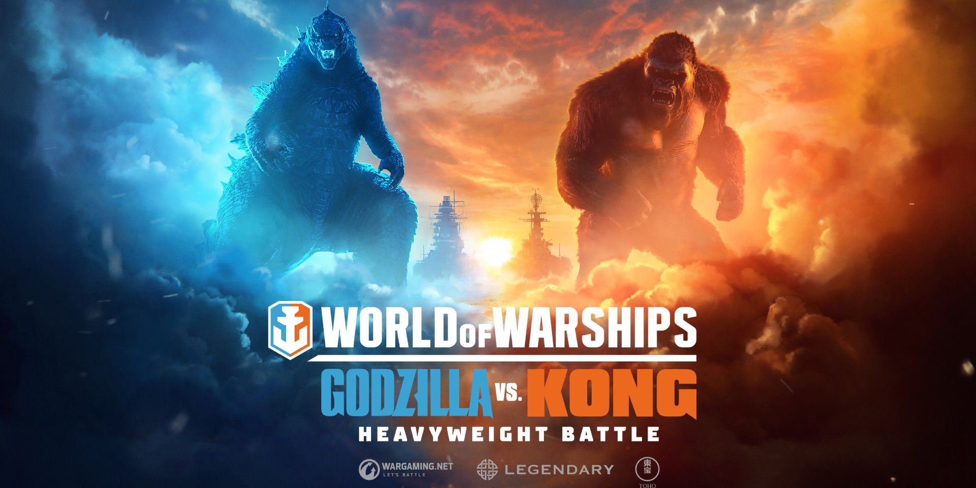 Key art from World of Warships Godzilla vs Kong crossover