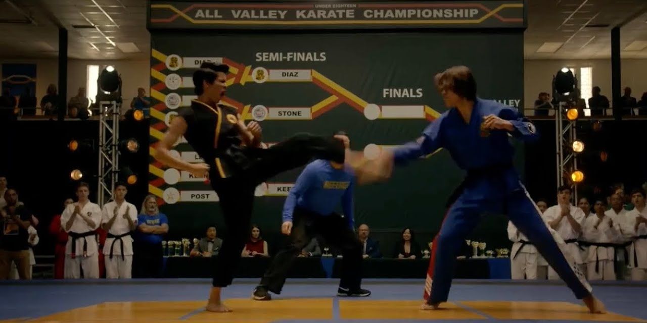 Xander fighting Miguel in Cobra Kai