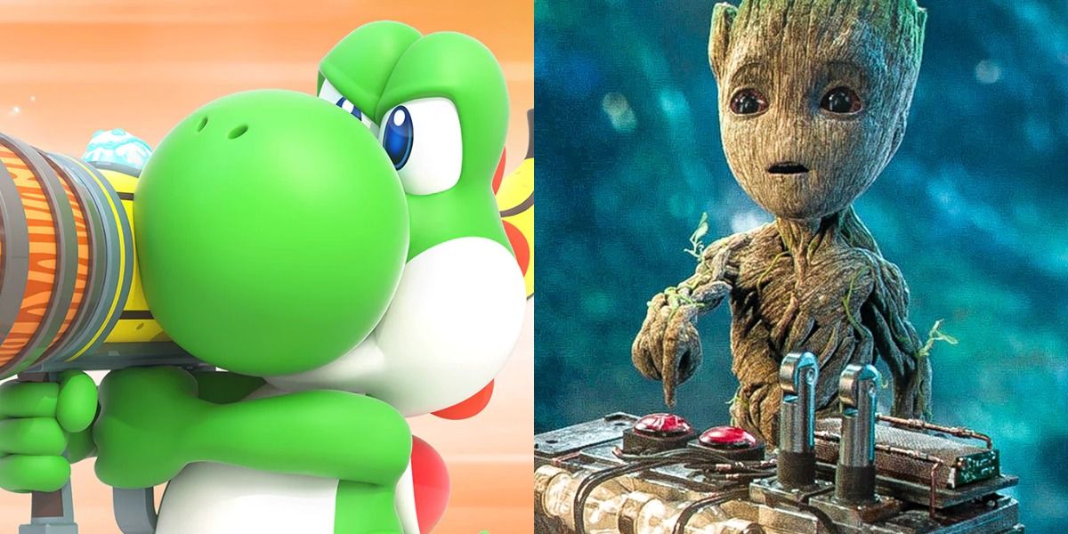 Super Mario's Yoshi and Guardians of The Galaxy's Groot.