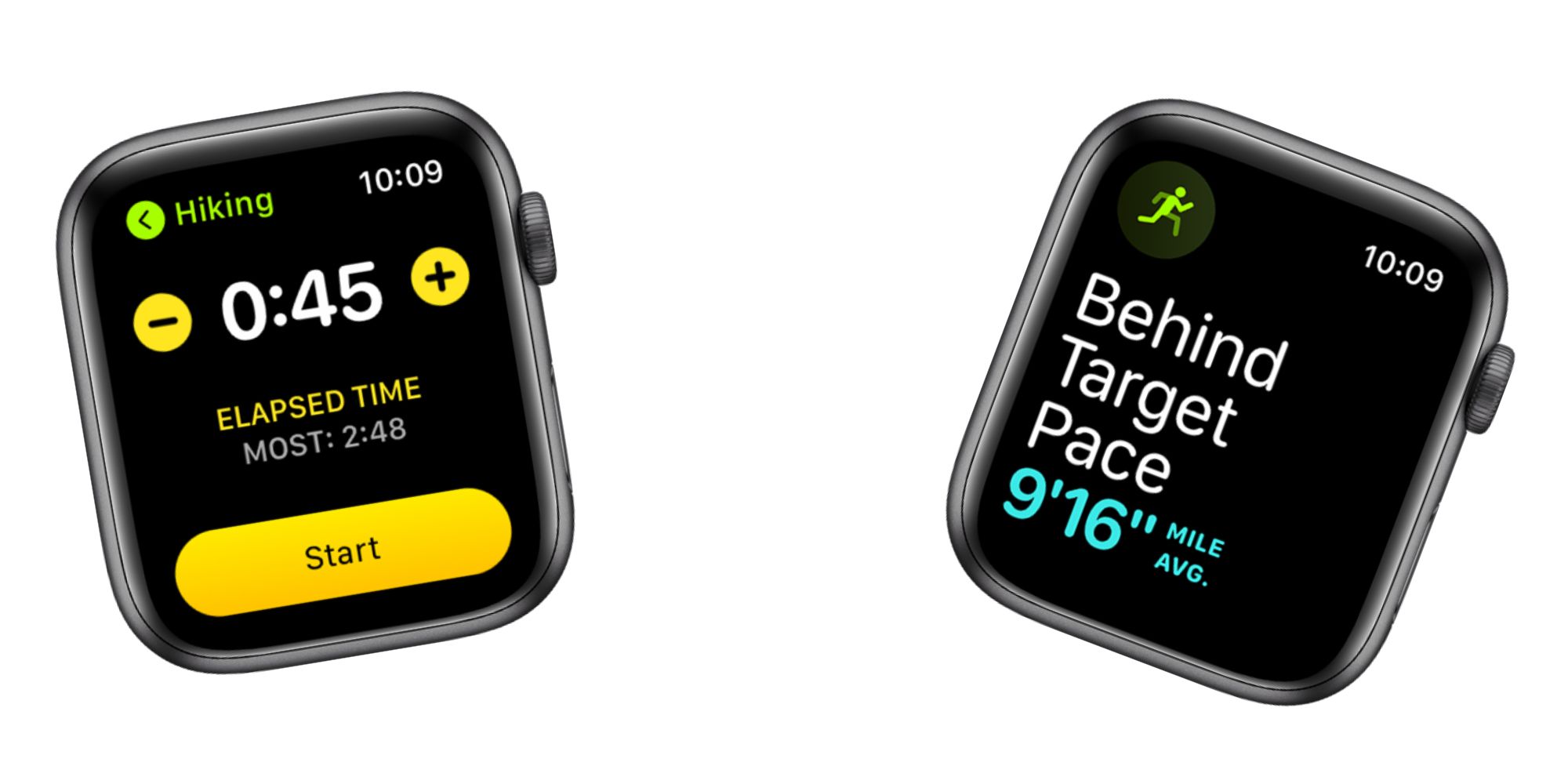 Workout screens on Apple Watch