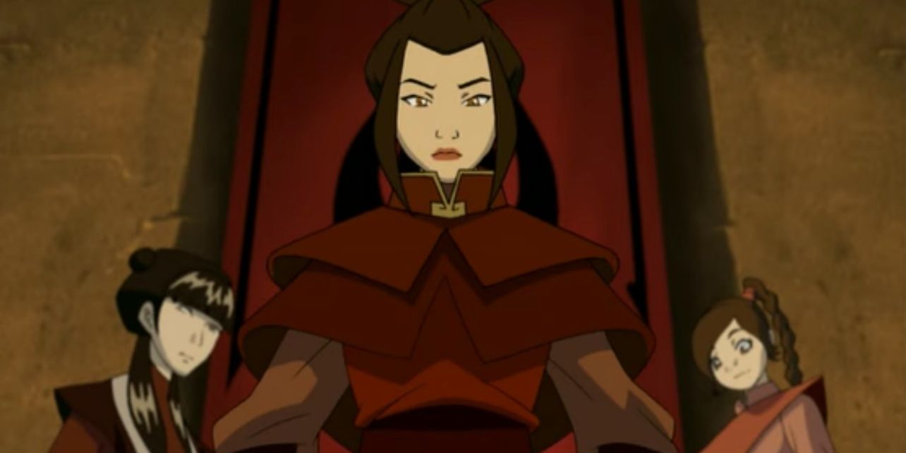 Azula sitting on a throne in Avatar The Last Airbender