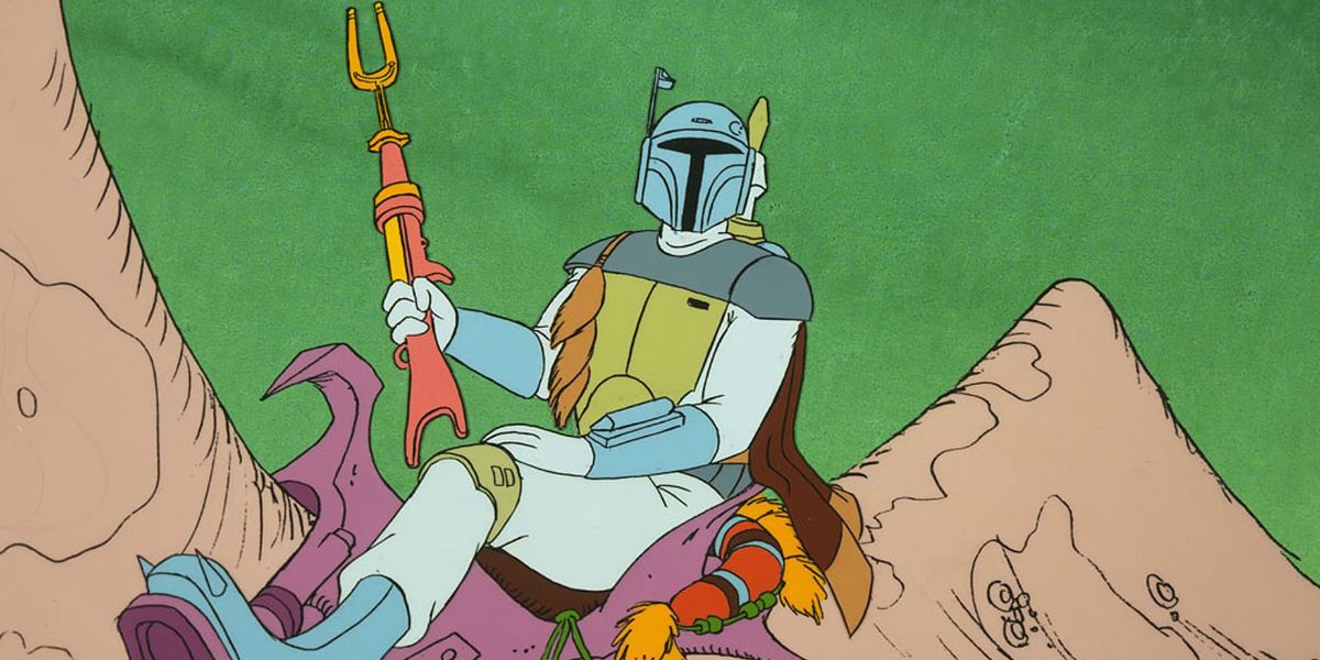 Boba Fett riding the beast in the Star Wars Holiday Special