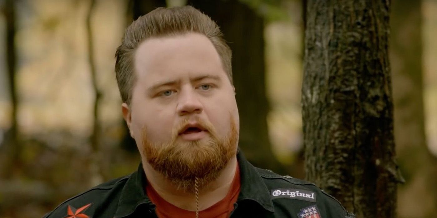 Paul Walter Hauser in the forest in his role as Stingray in Cobra Kai