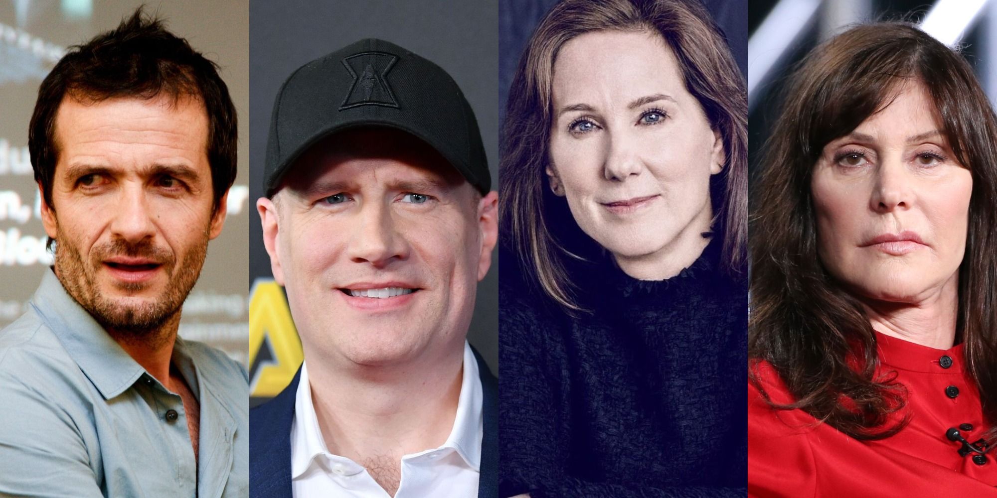 combined images of producers Kevin Feige, Kathleen Kennedy, David Heyman, and Lauren Shuler Donner