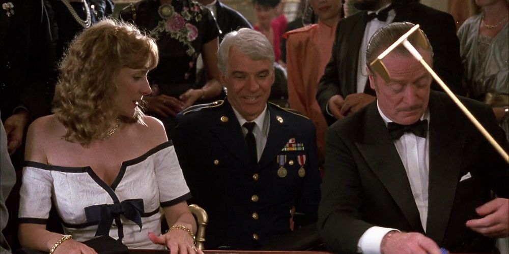 Janet gambles with Freddy and Lawrence in Dirty Rotten Scoundrels