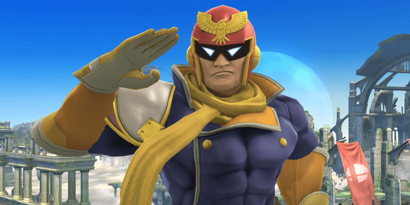 Captain Falcon saluting in Super-Smash-Bros-Ultimate