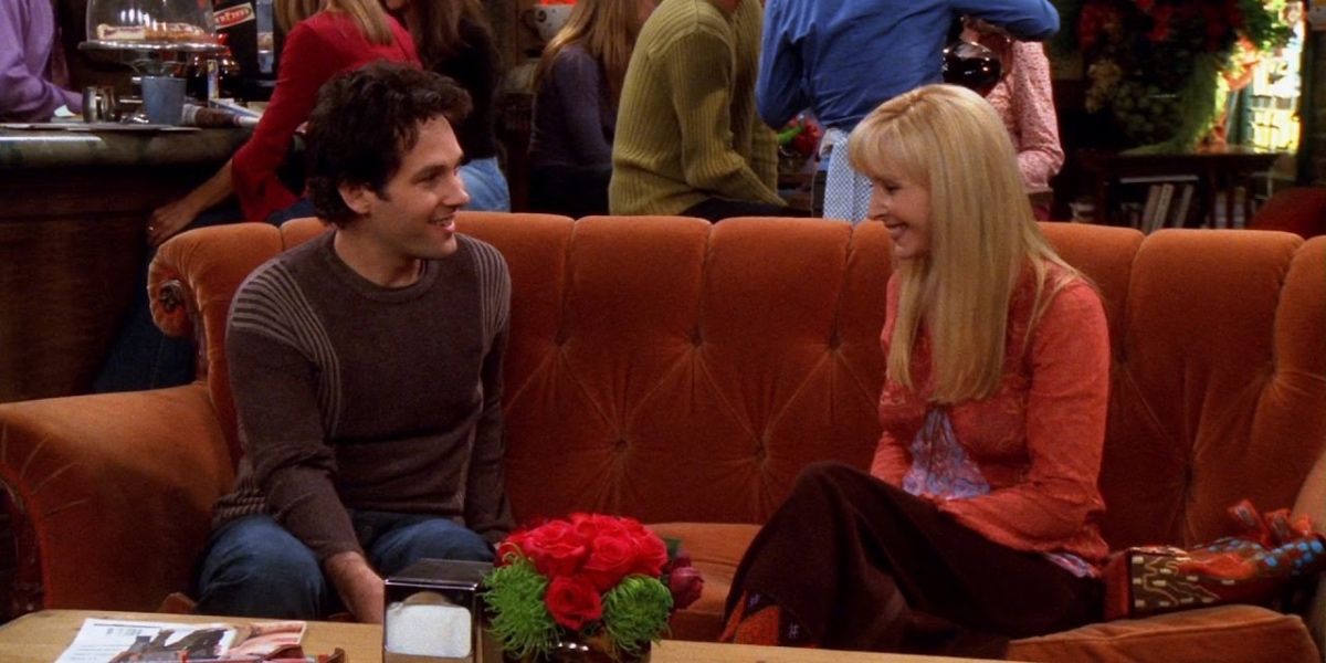 Phoebe and Mike meet at Central Perk in Friends