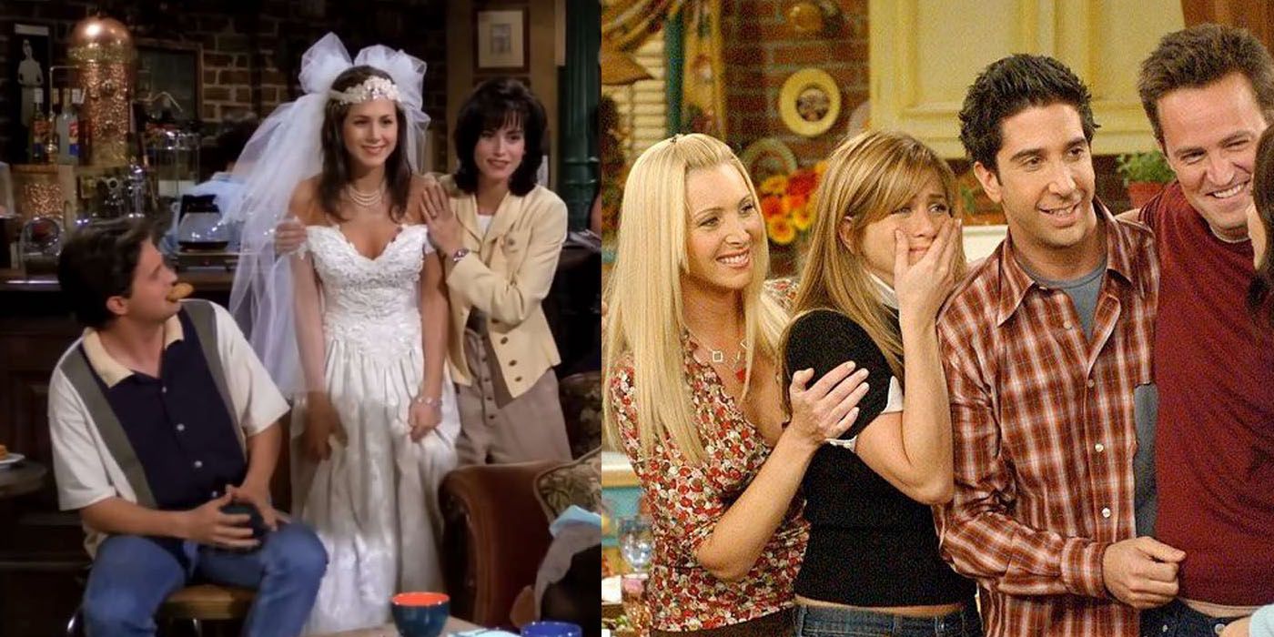 Split image of the Friends pilot and finale