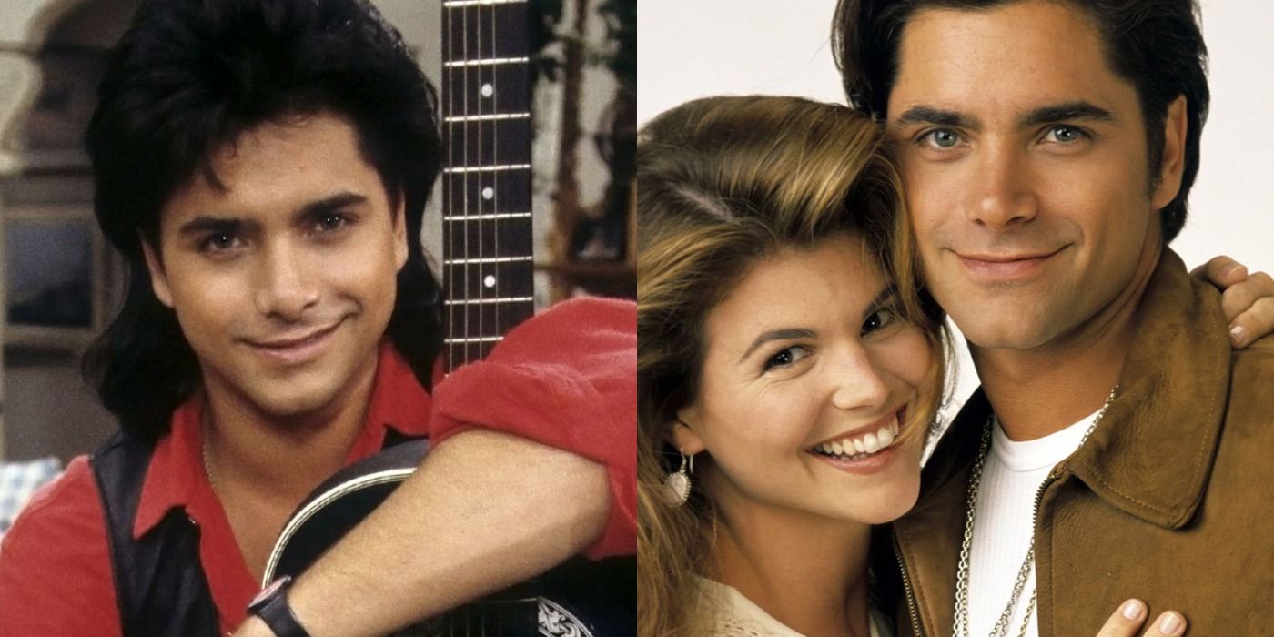 Full House split image with Jesse on left and Jesse and Rebecca on the right