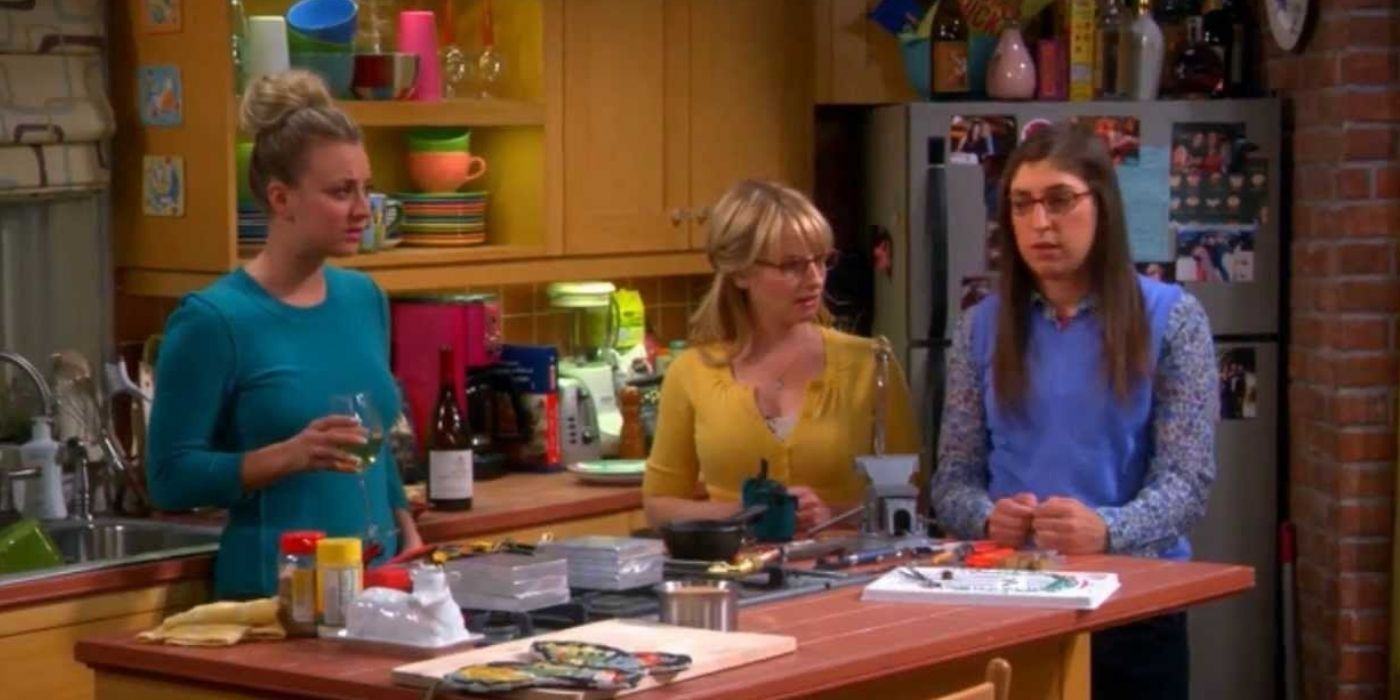 girls night with penny and bernadette and amy - raj and howard crash