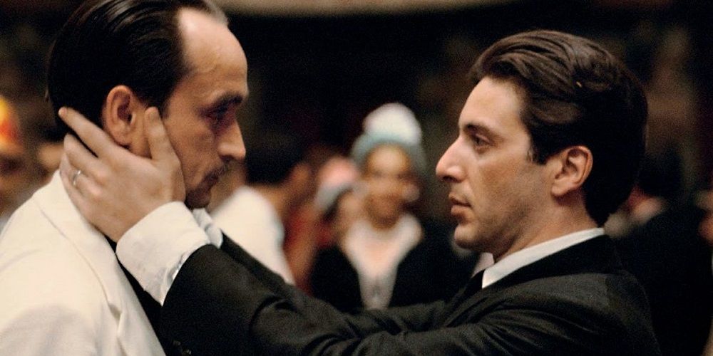 Michael grabs Fredo's face in The Godfather Part II