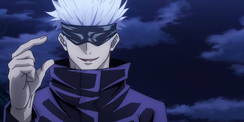 Gojo Satoru smiling in Jujutsu Kaisen