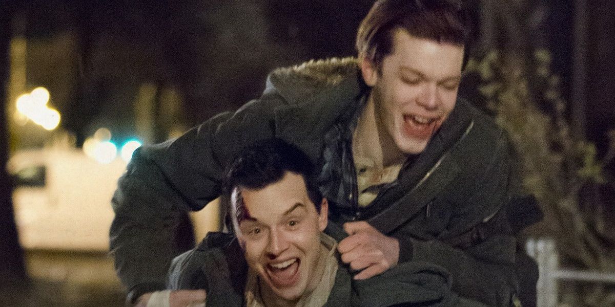 Ian on top of Mickey&rsquo;s shoulders