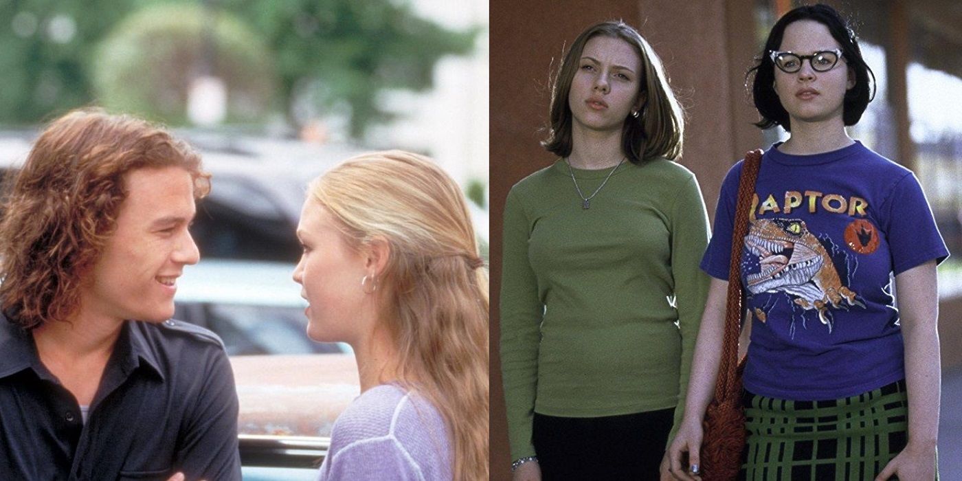 Heath Ledger and Julia Stiles in 10 Things I Hate About You and Scarlett Johansson and Thora Birch in Ghost World