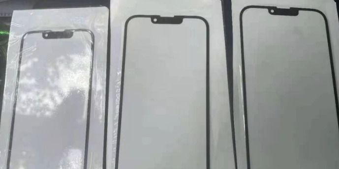 iPhone 13 display panel leak showing smaller notches