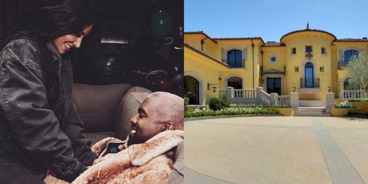 Kim and Kanye and their Bel Air mansion.