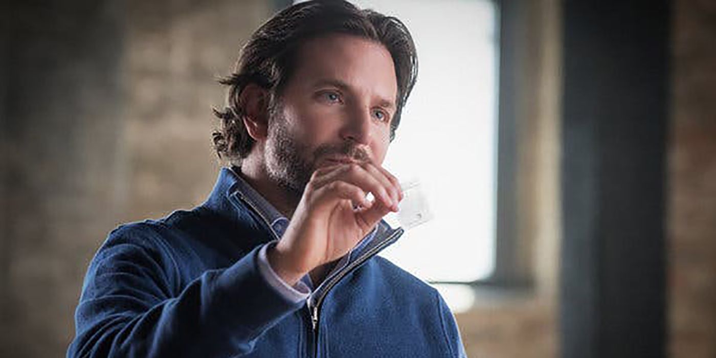Bradley Cooper holds up nzt-48 in Limitless
