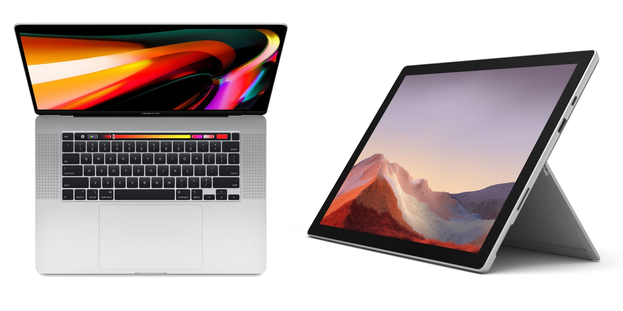 MacBook Pro and Surface Pro 7