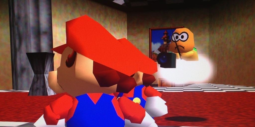 Lakitu holding the camera in Super Mario 4