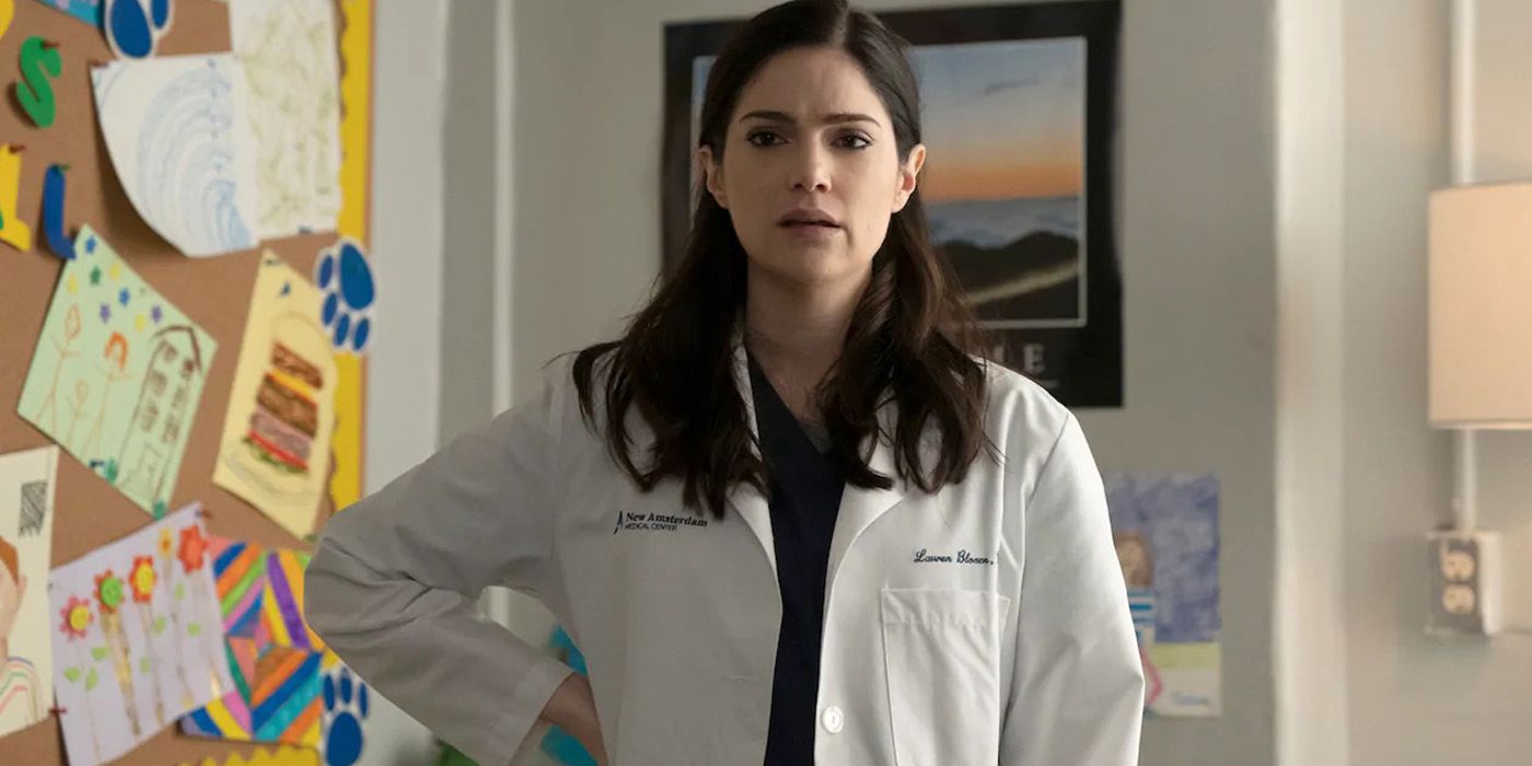 Dr. Bloom standing with her hand on her hip in her doctor's coat, looking defensive
