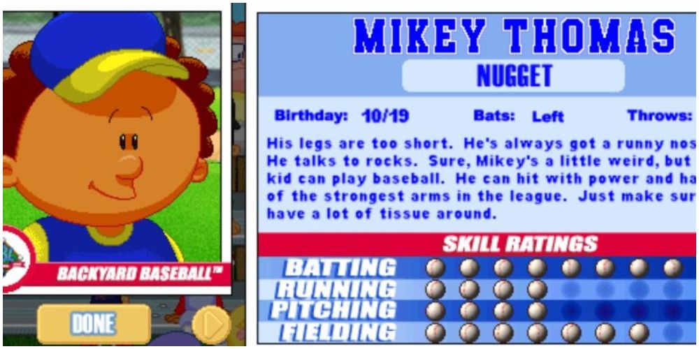 Mikey Thomas from Backyard Baseball 