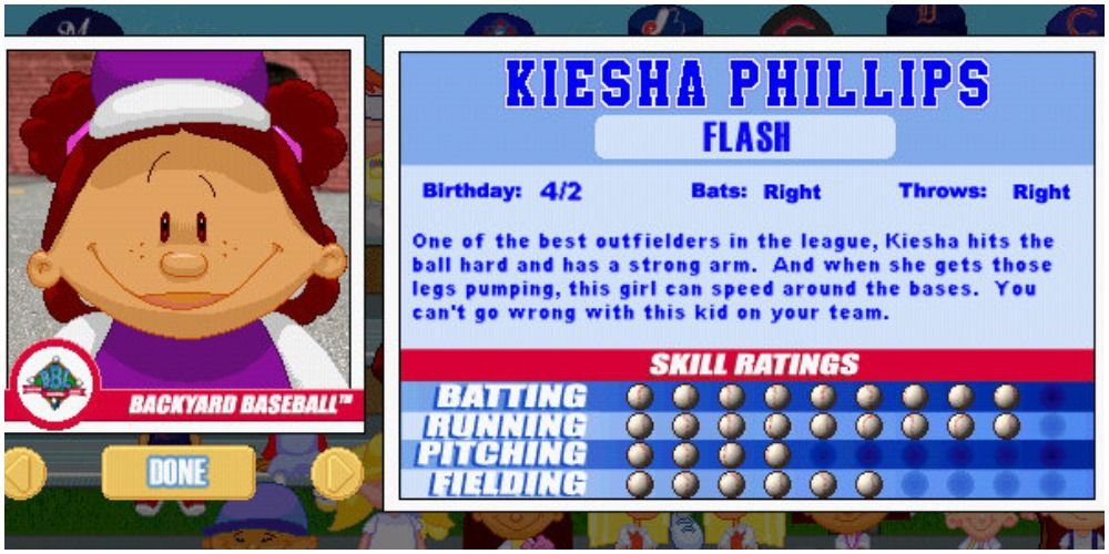 Kiesha Phillips from Backyard Baseball 