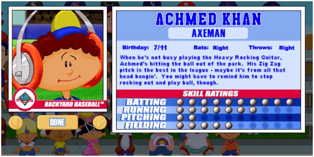 Achmed Khan from Backyard Baseball 